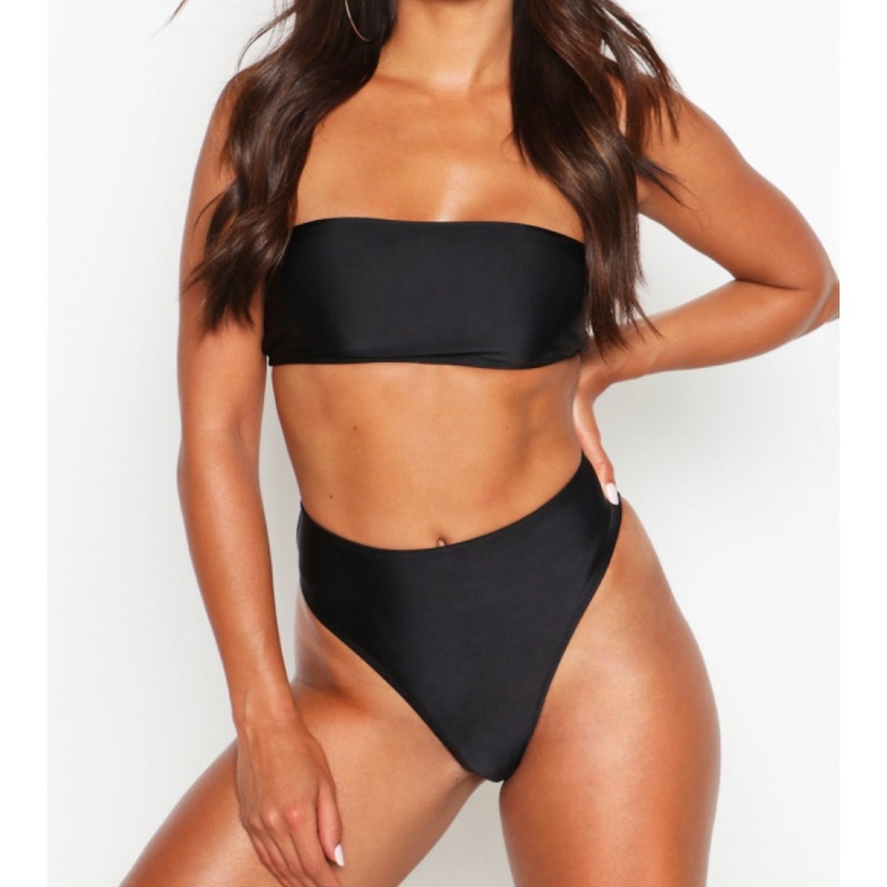 Black high waisted bikini bottoms